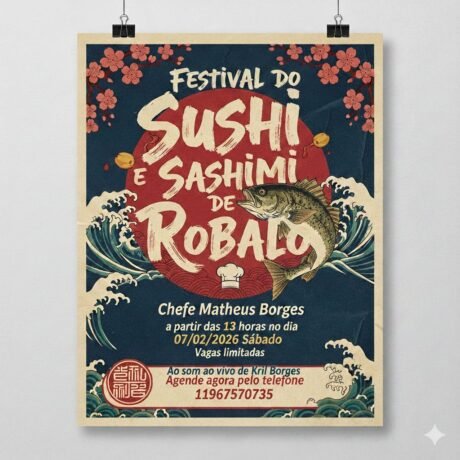 Festival Sushi e Sashimi de Robalo por Chef Matheus Borges